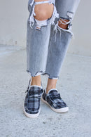 Zapatillas planas de felpa a cuadros de Forever Link