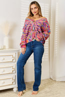 Cardigan tissé à manches longues et col en V droit