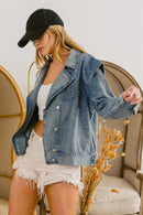Veste en jean boutonnée à manches longues BiBi