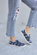 Zapatillas planas de felpa a cuadros de Forever Link