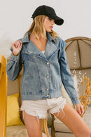 Veste en jean boutonnée à manches longues BiBi