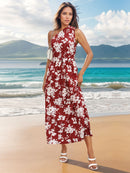 Robe imprimée sans manches à une épaule