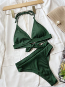 Ensemble de bikini noué à col licou