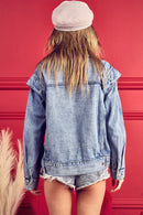 Veste en jean boutonnée à manches longues BiBi