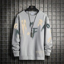 Sweat-shirt ample décontracté à imprimé lettre pour hommes