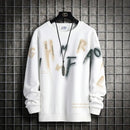 Sweat-shirt ample décontracté à imprimé lettre pour hommes