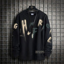 Sweat-shirt ample décontracté à imprimé lettre pour hommes