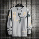 Sweat-shirt ample décontracté à imprimé lettre pour hommes