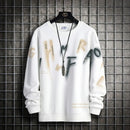 Sweat-shirt ample décontracté à imprimé lettre pour hommes