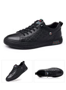 LUXE II Zapatillas de deporte con cordones de cuero genuino para hombre