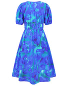 Robe à manches courtes et surplis imprimé froncé
