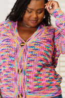 Cardigan tissé à manches longues et col en V droit