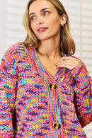 Cardigan tissé à manches longues et col en V droit