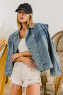 Veste en jean boutonnée à manches longues BiBi