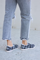 Zapatillas planas de felpa a cuadros de Forever Link