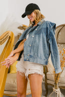 Veste en jean boutonnée à manches longues BiBi
