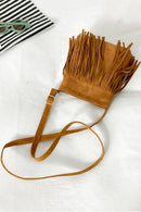 Sac à bandoulière en cuir PU avec franges