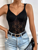 Tied Open Back Sleeveless Bodysuit