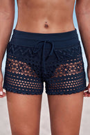 Short de bain pleine taille avec cordon de serrage à la taille