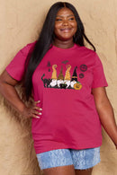 T-shirt en coton graphique Simply Love pleine taille sur le thème d'Halloween