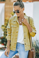Veste en jean effet vieilli à ourlet brut