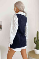 Robe pull sans manches à ourlet fendu