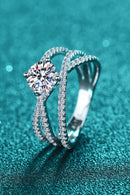 Bague entrecroisée Moissanite 1 carat