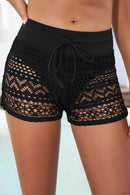 Short de bain pleine taille avec cordon de serrage à la taille