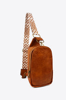 Sac à bandoulière en cuir PU à motif aléatoire