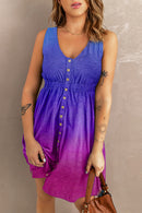 Vestido sin mangas con botones y estampado de girasoles