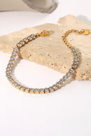 Bracelet Plaqué Or 18K Zircon Incrusté
