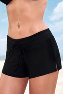 Bas de maillot de bain pleine taille avec cordon de serrage contrasté