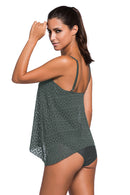 Ensemble de tankini à encolure dégagée et bretelles spaghetti pleine grandeur