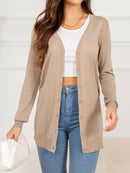 Cardigan long boutonné et fendu