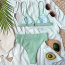 Ensemble de bikini côtelé à bretelles spaghetti