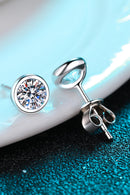 Boucles d'oreilles tiges rondes en moissanite