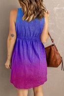 Vestido sin mangas con botones y estampado de girasoles