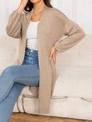 Cardigan long boutonné et fendu