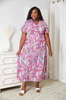 Robe longue multicolore à col en V Double Take