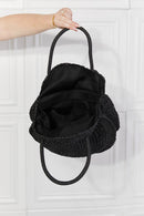Justin Taylor Beach Date Sac à Main en Rotin et Paille en Noir