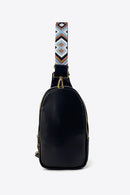 Sac à bandoulière en cuir PU à motif aléatoire