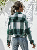 Veste chemise à carreaux à épaules tombantes