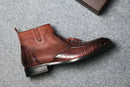 Bottines luxueuses en faux cuir pour hommes