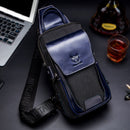 BULLCAPTAIN Sac de poitrine patchwork en cuir de vachette pour homme