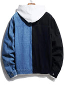 Men's Patchwork Collar Outwear Denim Jacket