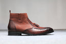 Bottines luxueuses en faux cuir pour hommes