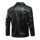SCH Veste à col en cuir PU pour homme Automne/Hiver