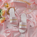 Pantoufles de mariée en satin pour femmes