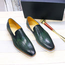 BREX Mocassins plats classiques en cuir faits à la main pour homme