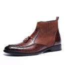 Bottines luxueuses en faux cuir pour hommes